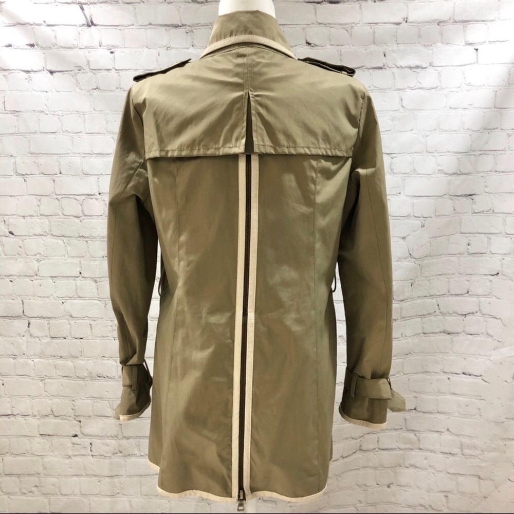 Sam Edelman Trench Coat Back Zipper Detail Sage Green Size Large - Picture 6 of 9